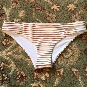 L*Space gold striped bikini Bottom, size M EUC